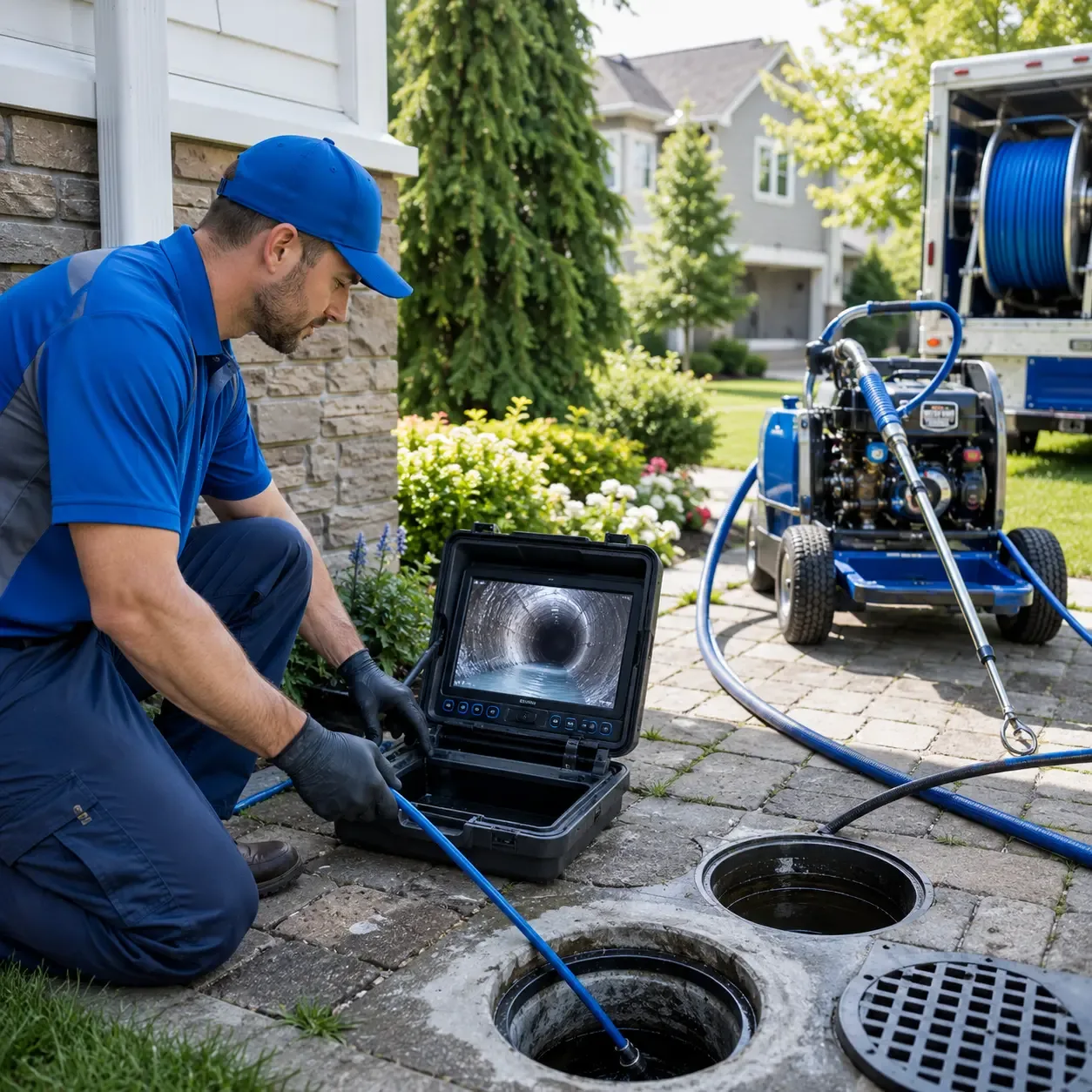 Outdoor drain cleaning professionals serving New Ulm, TX