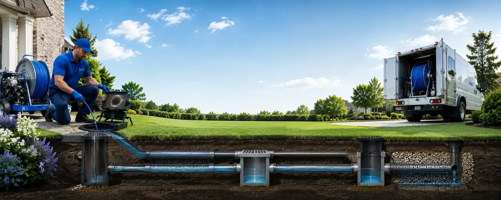 Outdoor drain cleaning information for New Ulm, TX